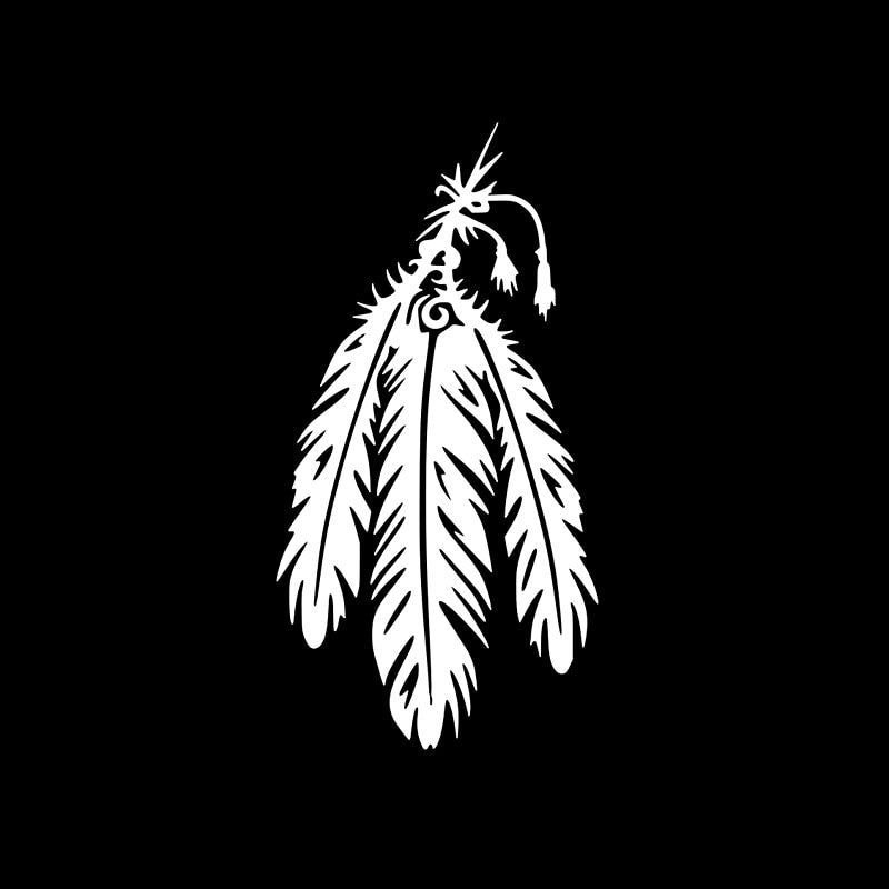 8.1cm*15.8cm Tribal Feather Fashion Car Window Sticker Decal Black Silver Vinyl Car-styling C15-1093
