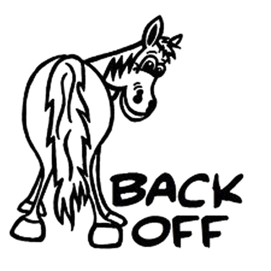 14CM*14CM Back Off Horse Sticker Decal Brand New For Car Styling Car Stickers In Black Or Sliver C8-0204