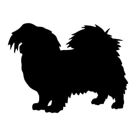 17*12.7CM Tibetan Spaniel Dog Car Stickers Silhouette Vinyl Decal Car Styling Truck Accessories Black/Silver S1-0744