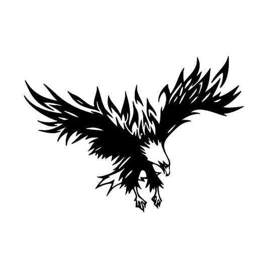 22*15.5CM Cool Eagle Bird Big Wings Design Car Styling Vinyl Car Stickers And Decal Black/Silver S1-2442