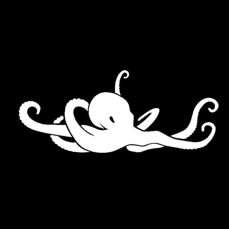 17.8cm*7.3cm Octopus Lying Down Vinyl Car Window Sticker Black/Silver Decal Graphical Decoration C18-0228