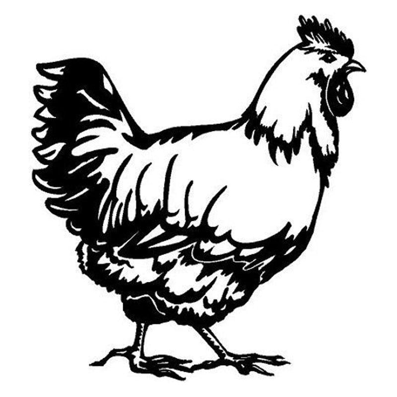 11.7*12.8CM Cute Hen Chicken Vivid Farm Animal Car Stickers Creative Vinyl Car Styling Decal Black/Silver S1-2489