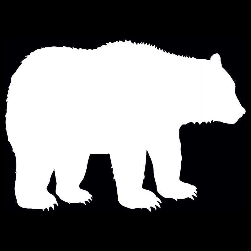 20.3*14.4CM Grizzly Bear Interesting Car Sticker Bumper Decal  Vinyl Car Styling Black/Silver S1-2687