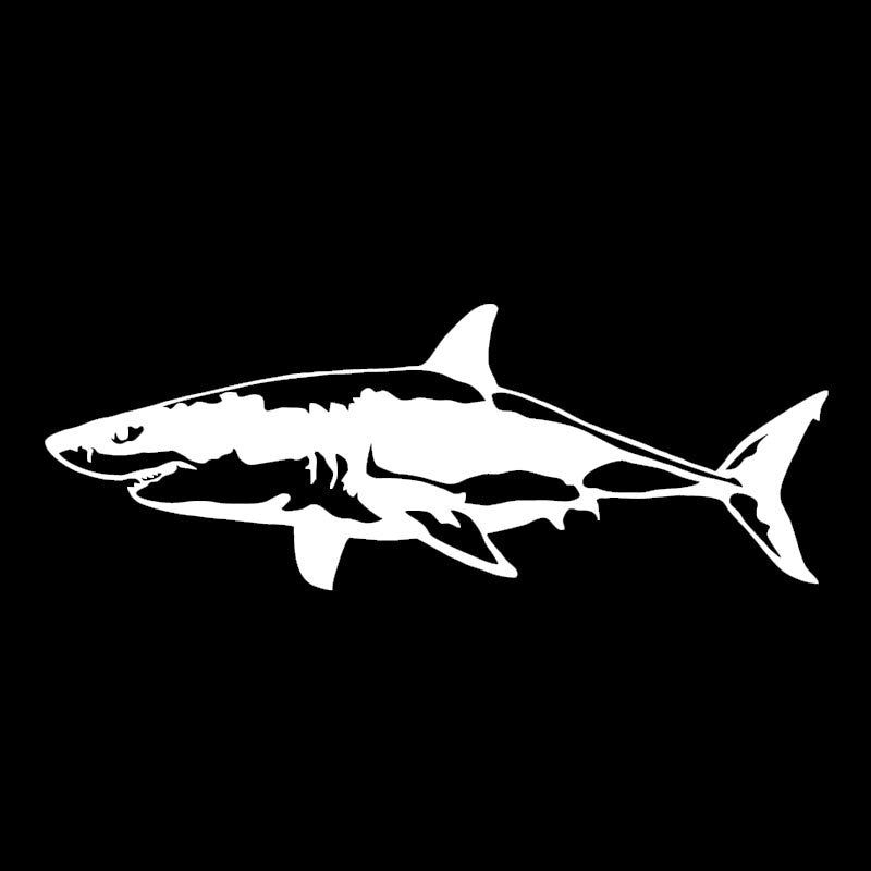 16.4*6CM Fashion Fish Car Vinyl Sticker Art Decal Creative Personality Car Styling Decoration Black/Silver S1-0072