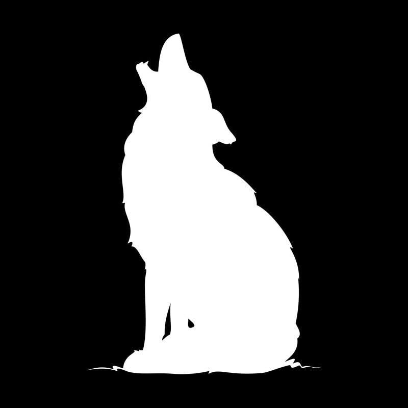 8.8*12.6CM Wolf Pattern Wild Animal Car Styling Decal Interesting Vinyl Car Sticker Black/Silver S1-2307