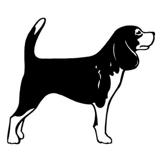 14.2*12CM Beagle Dog Car Stickers Cute Waterproof Vinyl Decal Motorcycle Car Styling Accessories Black/Silver S1-0593