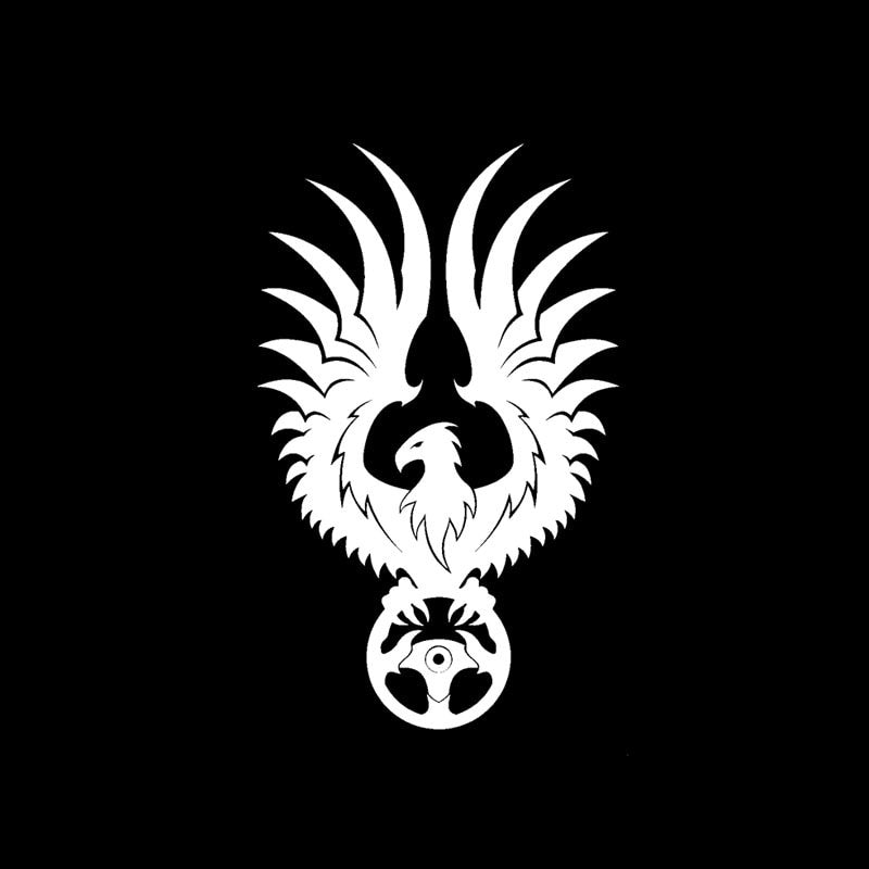 11CM*18CM Funny Phoenix Steering Wheel Decoration Car Sticker Decal Black/Silver Vinyl C15-1049