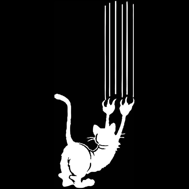 9.6*22.4CM Angry Cat Claw Vinyl Decal  Car Stickers Car Styling Bumper Accessories Black/Silver S1-1386