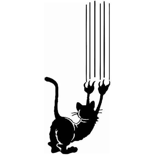 9.6*22.4CM Angry Cat Claw Vinyl Decal  Car Stickers Car Styling Bumper Accessories Black/Silver S1-1386