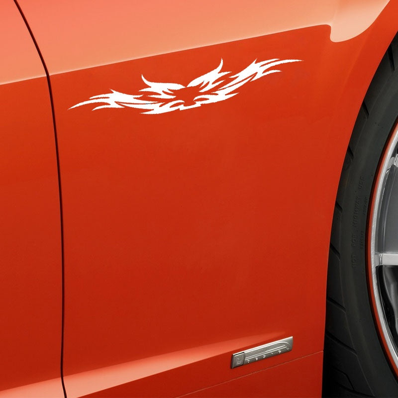 20CM*3.6CM Car Racing Eagle Wings Flames Fashion Black/Silver Vinyl Sticker Exquisite Decal C15-0906