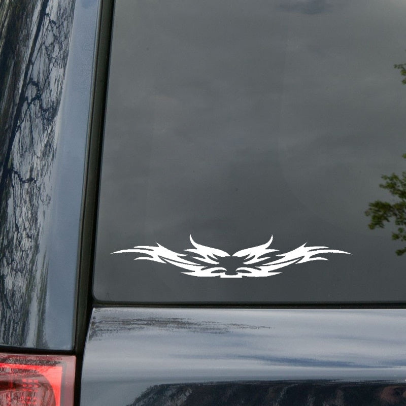 20CM*3.6CM Car Racing Eagle Wings Flames Fashion Black/Silver Vinyl Sticker Exquisite Decal C15-0906