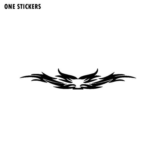 20CM*3.6CM Car Racing Eagle Wings Flames Fashion Black/Silver Vinyl Sticker Exquisite Decal C15-0906