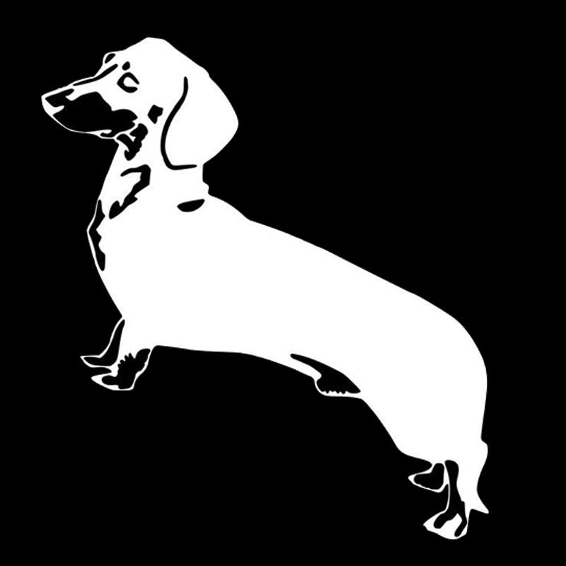11.4*12.7CM Dachshund Dog Decals Cartoon Creative Waterproof Car Stickers Car Styling Decoration Black/Silver S1-0306
