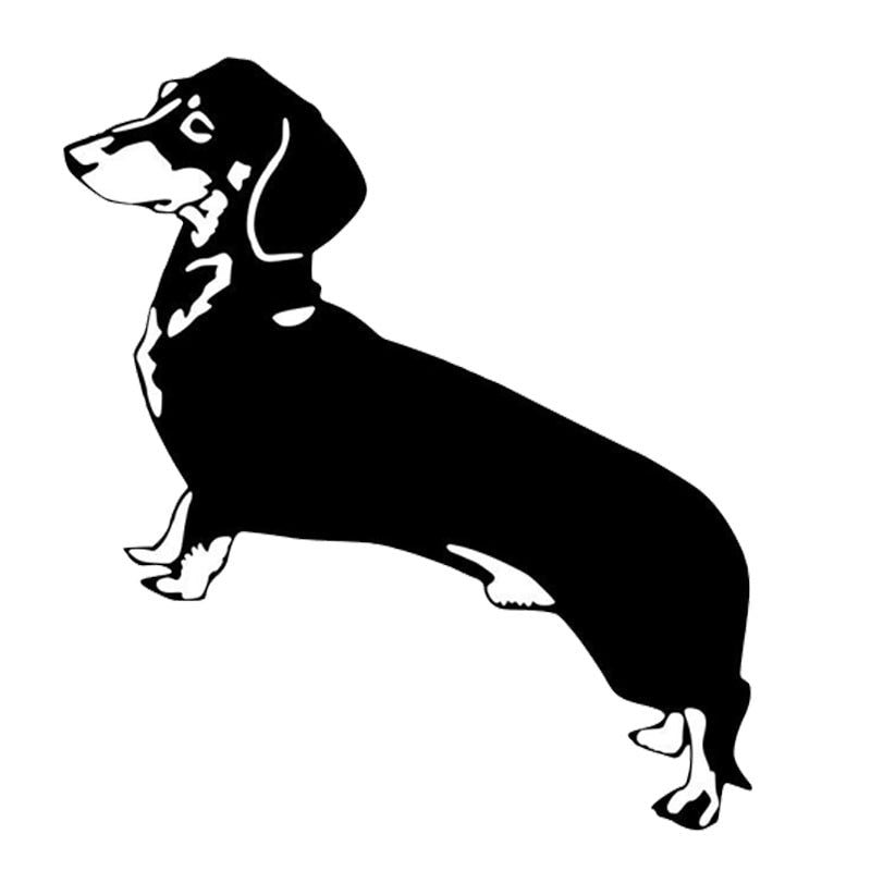 11.4*12.7CM Dachshund Dog Decals Cartoon Creative Waterproof Car Stickers Car Styling Decoration Black/Silver S1-0306
