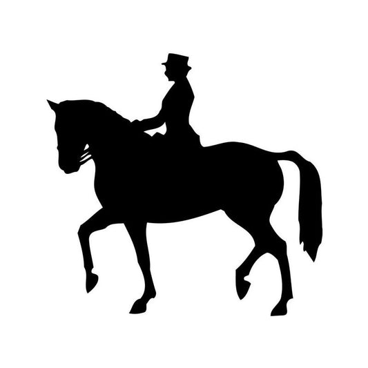 13*14CM HORSEBACK RIDING Decorative Body of The Car Sticker Decals Black/Silver C2-0109