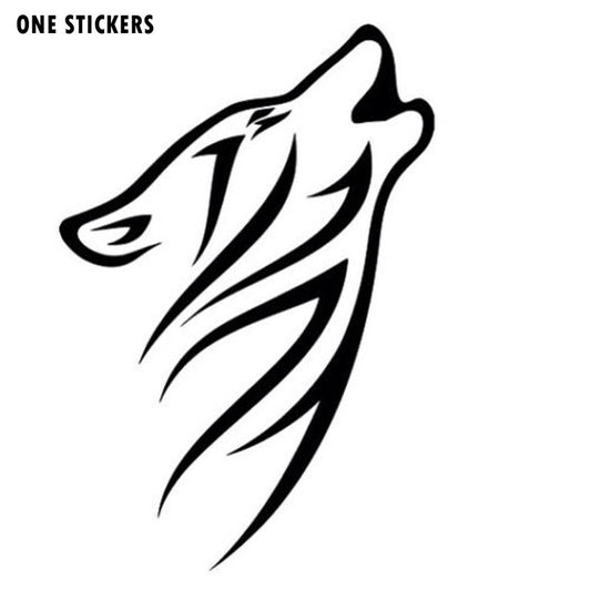 New Fashion 10.5*15.2CM Tribal Howling Wolf Pattern Vinyl Car Stickers  Car Styling Decals Black/Silver S1-2266