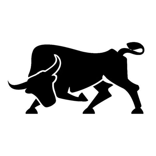 13*8CM Spanish Bull Car Sticker Decals Animal Fun Motorcycle Car Styling Car Stickers Black/Silver C2-0074