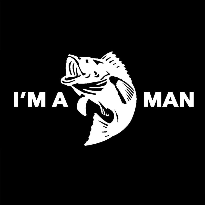 16.5CM*8.7CM I'm a Bass Man Vinyl Funny Decal Bass Fishing Outdoors Humor Decoration Decal Styling Black Sliver C8-0714