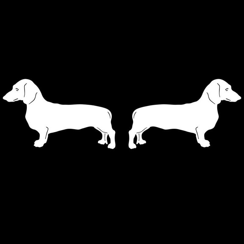 12.7*3.8CM Dachshund Dog (Left & Right) Vinyl Decal Cute Car Stickers Car Styling Bumper Decoration Black/Silver S1-1288
