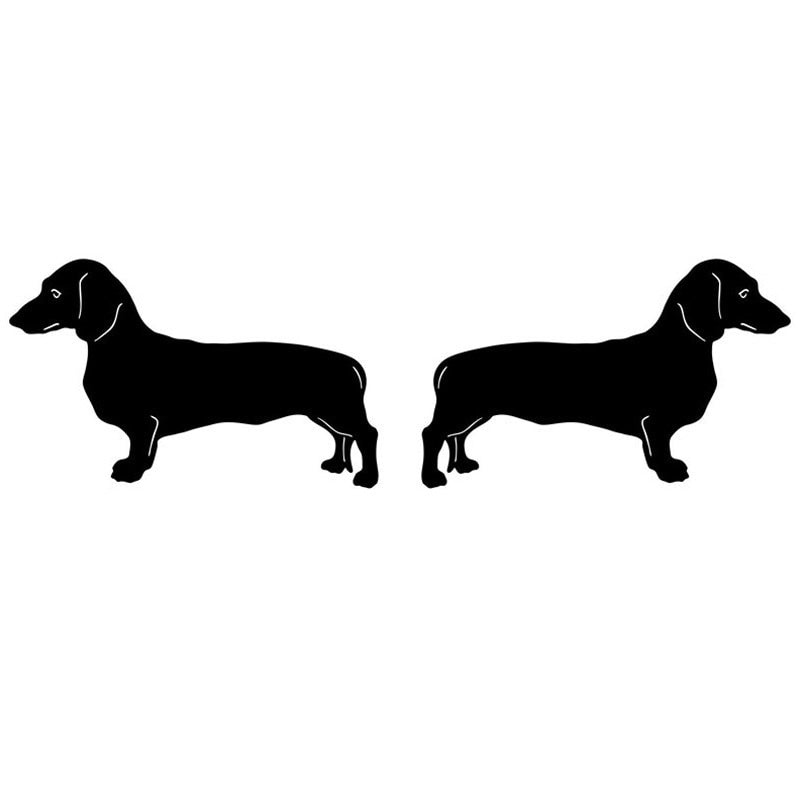 12.7*3.8CM Dachshund Dog (Left & Right) Vinyl Decal Cute Car Stickers Car Styling Bumper Decoration Black/Silver S1-1288