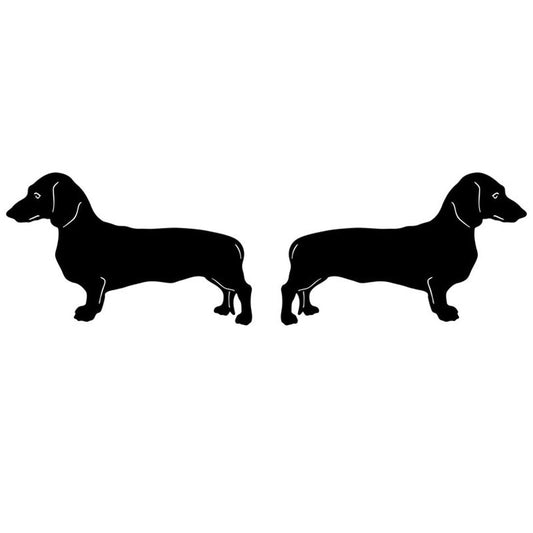12.7*3.8CM Dachshund Dog (Left & Right) Vinyl Decal Cute Car Stickers Car Styling Bumper Decoration Black/Silver S1-1288