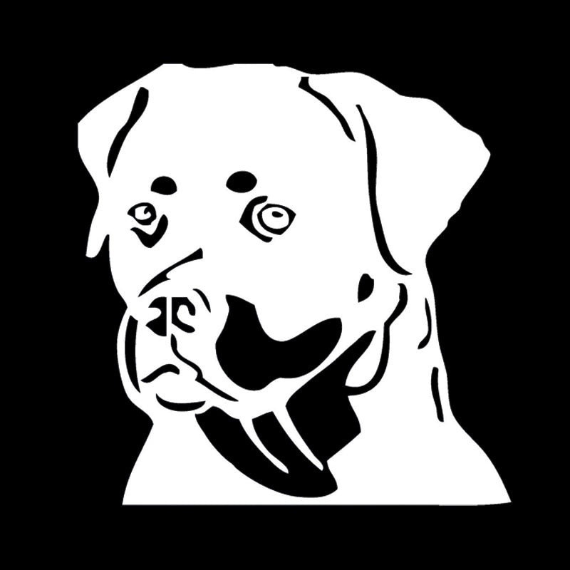 12.7*12.7CM Rottweiler Dog Car Stickers Cute Fashion Decals Car Styling Accessories Black/Silver S1-0276