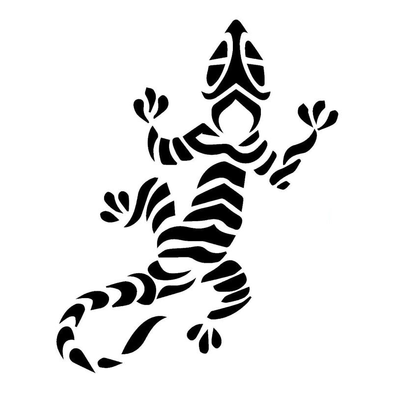 12.4*15.5CM Gecko Lizard Fashion Design Car Sticker Interesting Car Styling Decals Black/Silver S1-2774