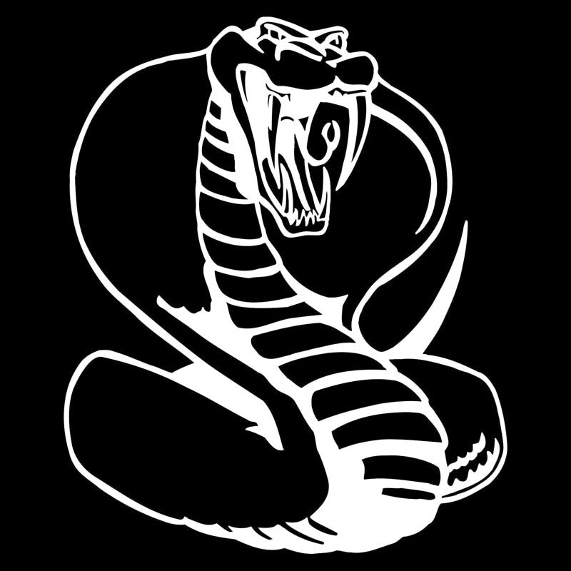 13.3*16CM Ferocious Cobra Snake Fashion Car Styling Vinyl Car Stickers Bumper Decal Black/Silver S1-2735