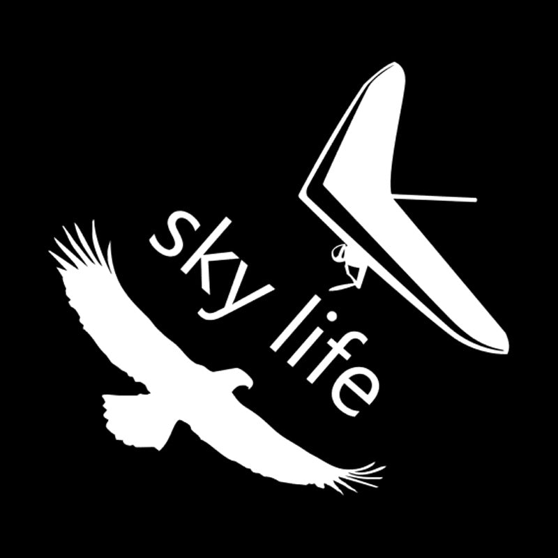 18CM*16.8CM SKY LIFE HANG GLIDING PILOT EAGLE Vinyl Car Window Sticker Decal Black/Silver C15-0872