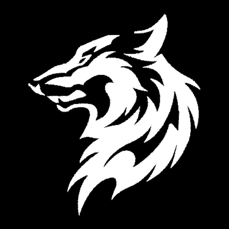 11.5*13.3CM Tribal Car Styling Wolf Head Pattern Car Sticker Creative Vinyl Car Styling Decal Black/Silver S1-2314