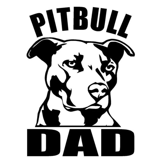 8.5CM*11.5CM PITBULL DAD Vinyl Decal Sticker Car I Love My Rescue Dog Black/Silver C8-0019