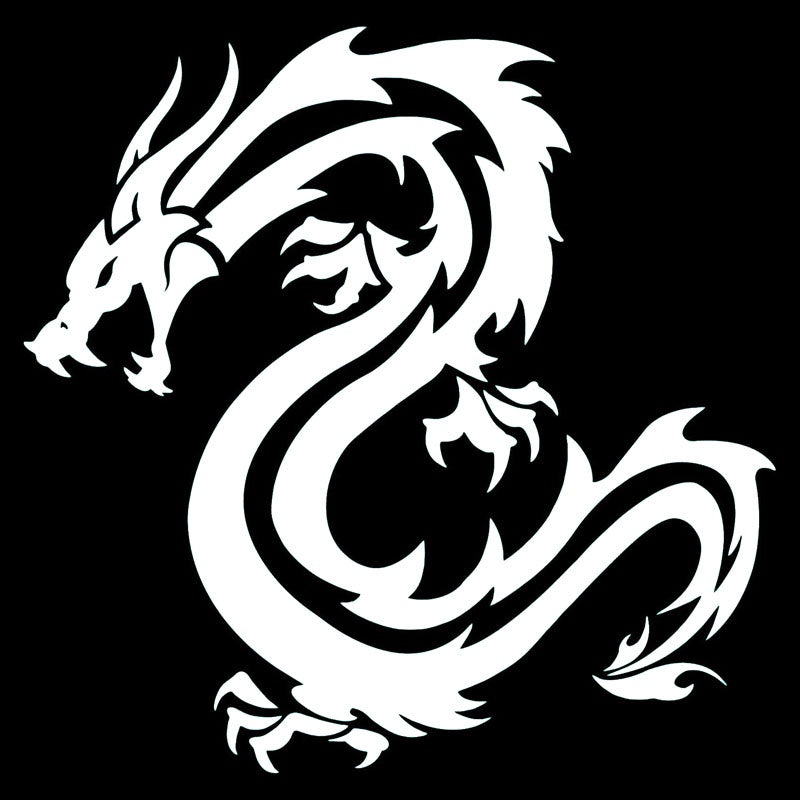 19.1*19CM Vinyl Car Styling Chinese Traditional Dragon Waterproof Decals Car Stickers Black/Silver S1-2206