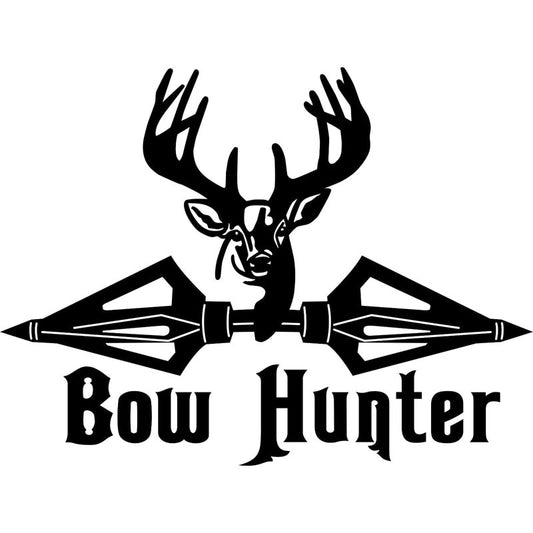 16CM*12CM Bow Hunter Hunting Deer Broadheads Arrow Funny Car Sticker  Vinyl Decal Car Styling For Black Sliver C8-0409