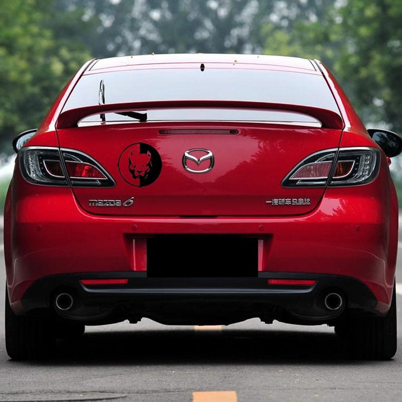12*12CM PITBULL SUPER HERO DOG Fun Dog Personalized Car Stickers Decals Black Silver CT-520