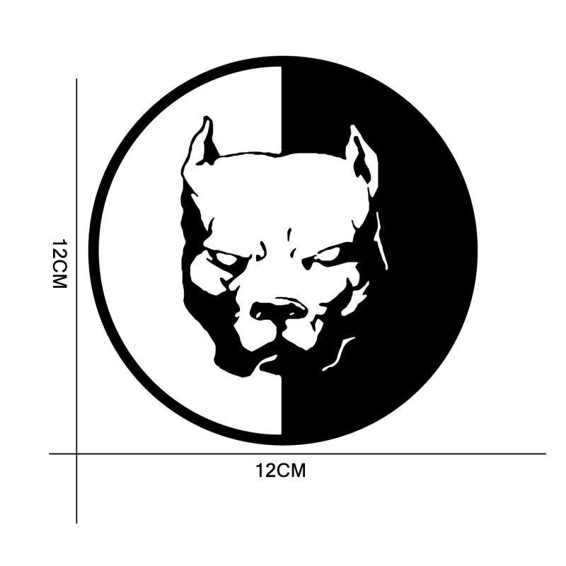 12*12CM PITBULL SUPER HERO DOG Fun Dog Personalized Car Stickers Decals Black Silver CT-520