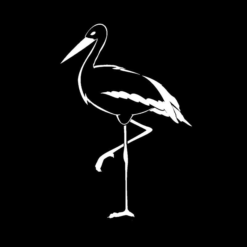 11.2CM*16.7CM Fashion Animal Heron Wader Marsh Bird Long Leg Vinyl Car Sticker Windshield Decal C15-0802