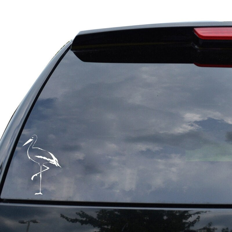 11.2CM*16.7CM Fashion Animal Heron Wader Marsh Bird Long Leg Vinyl Car Sticker Windshield Decal C15-0802