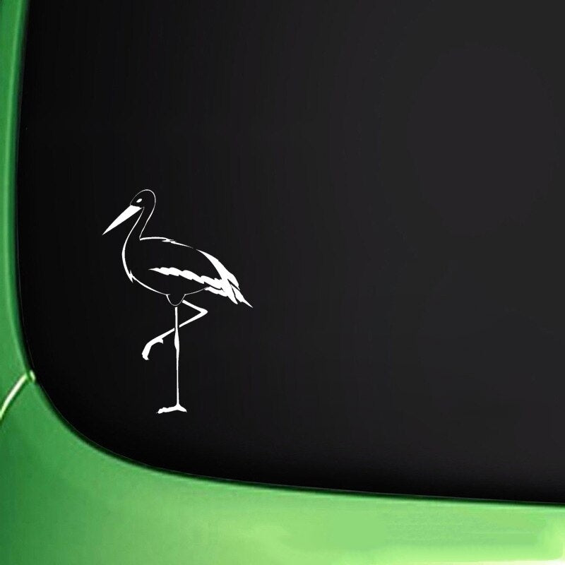 11.2CM*16.7CM Fashion Animal Heron Wader Marsh Bird Long Leg Vinyl Car Sticker Windshield Decal C15-0802