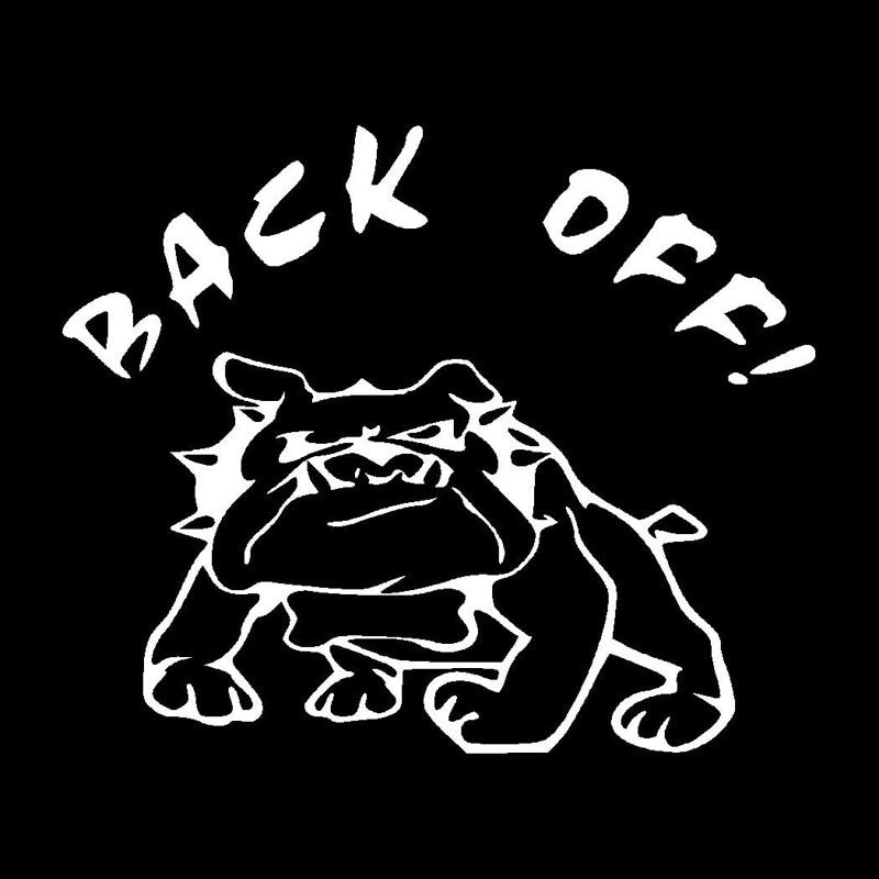 15.2CM*12.6CM Back Off Bulldog Fun Unique Vinyl Graphic Decals Car-styling Stickers Car Styling Decor Black Sliver C8-0942