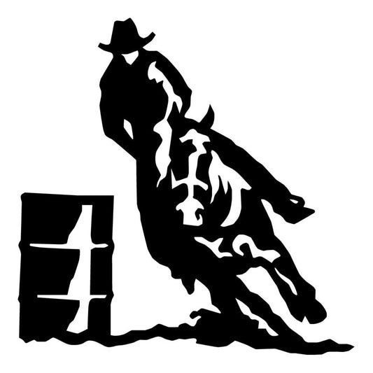 13*13CM Barrel Race Horse Cowboy Car Sticker Decal Personalized  Vinyl Sticker C2-0519