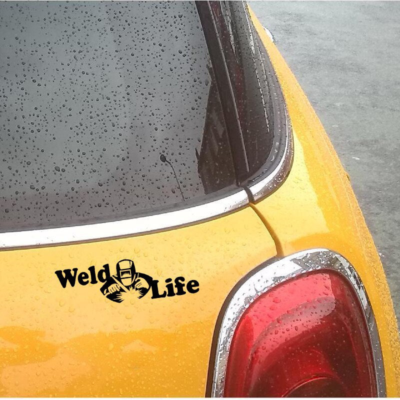 17CM*5.2CM   Weld Life Vinyl Car Window Sticker Decal Black Silver C11-1609