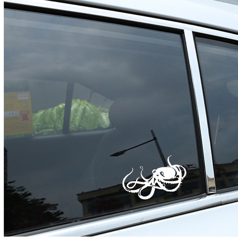16.1cm*9.4cm The Noble And Lazy About Octopus Vinyl Good Quality Car Window Sticker Black/Silver Decal C18-0229