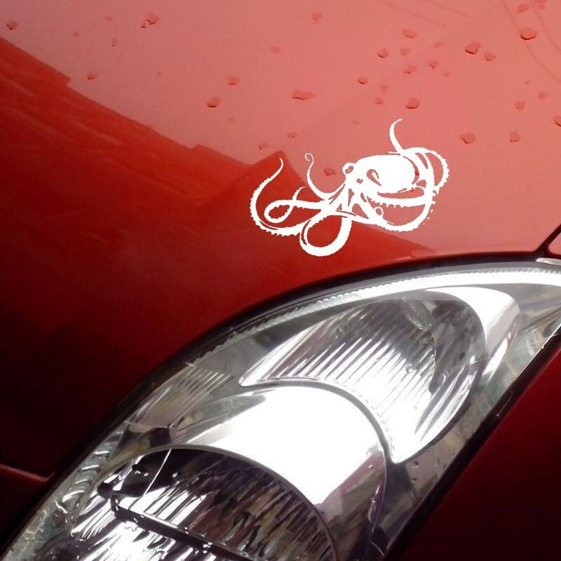16.1cm*9.4cm The Noble And Lazy About Octopus Vinyl Good Quality Car Window Sticker Black/Silver Decal C18-0229