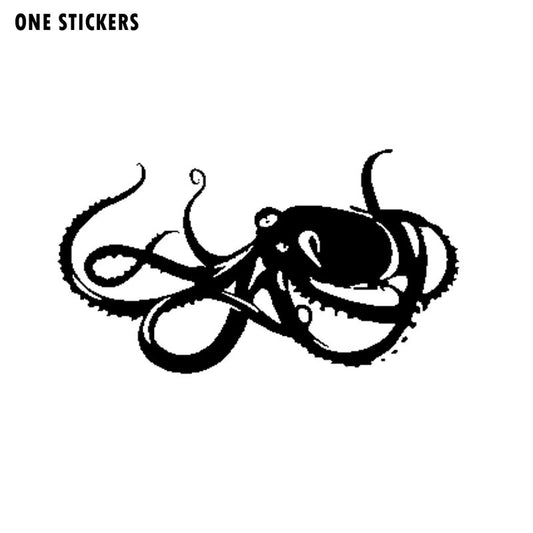 16.1cm*9.4cm The Noble And Lazy About Octopus Vinyl Good Quality Car Window Sticker Black/Silver Decal C18-0229