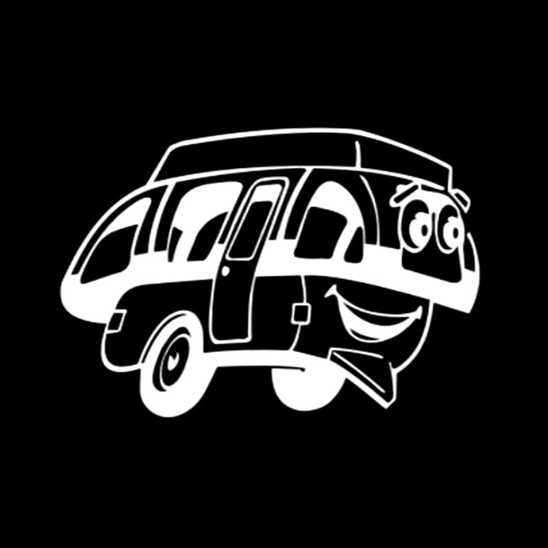 17.2CM*12CM Cartoon Fun Happy Camper Vinyl Car Window Sticker Decal Black/Silver Graphical C11-1320