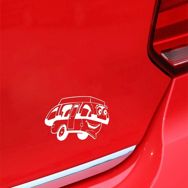 17.2CM*12CM Cartoon Fun Happy Camper Vinyl Car Window Sticker Decal Black/Silver Graphical C11-1320