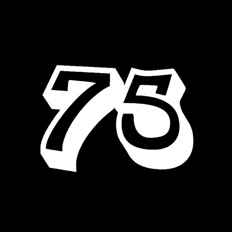 15CM*10.5CM Personality Number 75 Vinyl High-quality Car Sticker Decal Black/Silver Graphical C11-0808