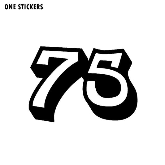 15CM*10.5CM Personality Number 75 Vinyl High-quality Car Sticker Decal Black/Silver Graphical C11-0808