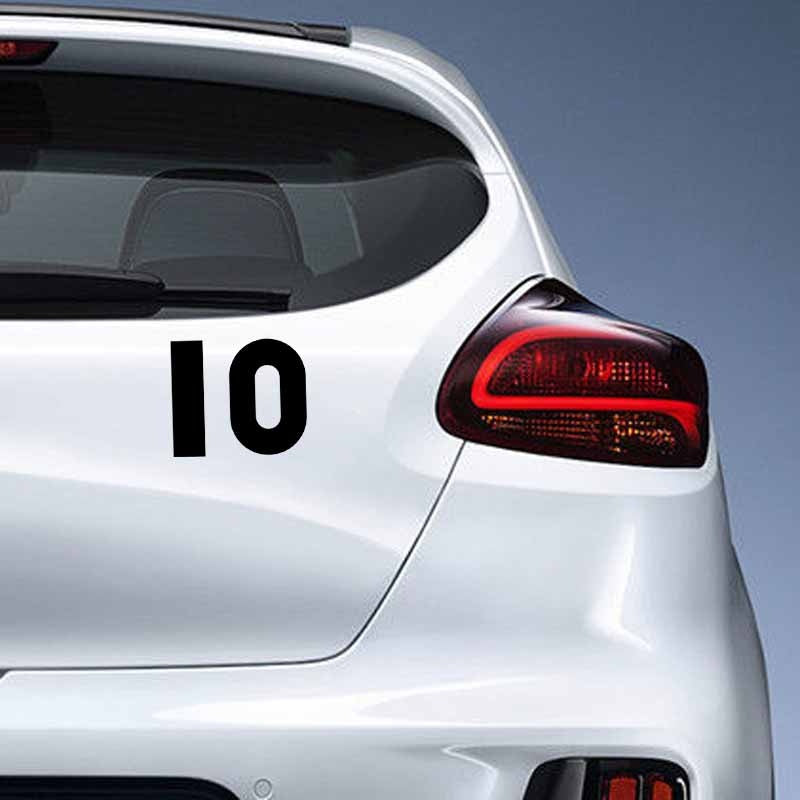 11.8CM*10CM personalized Number 10 Vinyl Car-styling Car Sticker Decal Black/Silver Graphical C11-0889