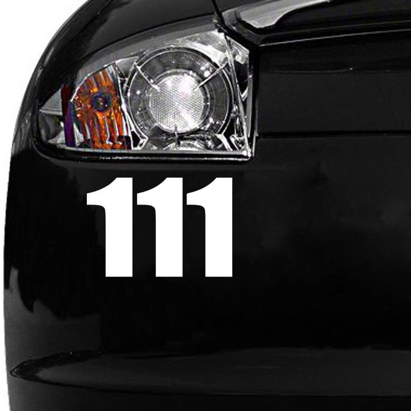 14.7CM*10CM Fun Number 111 Motorcycle Vinyl Decal Graphical Black/Silver Car Sticker C11-0762